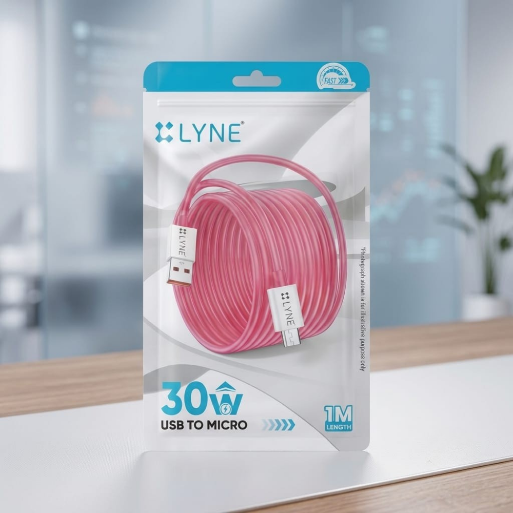 LYNE 30W Fast Charging USB to Micro USB Cable