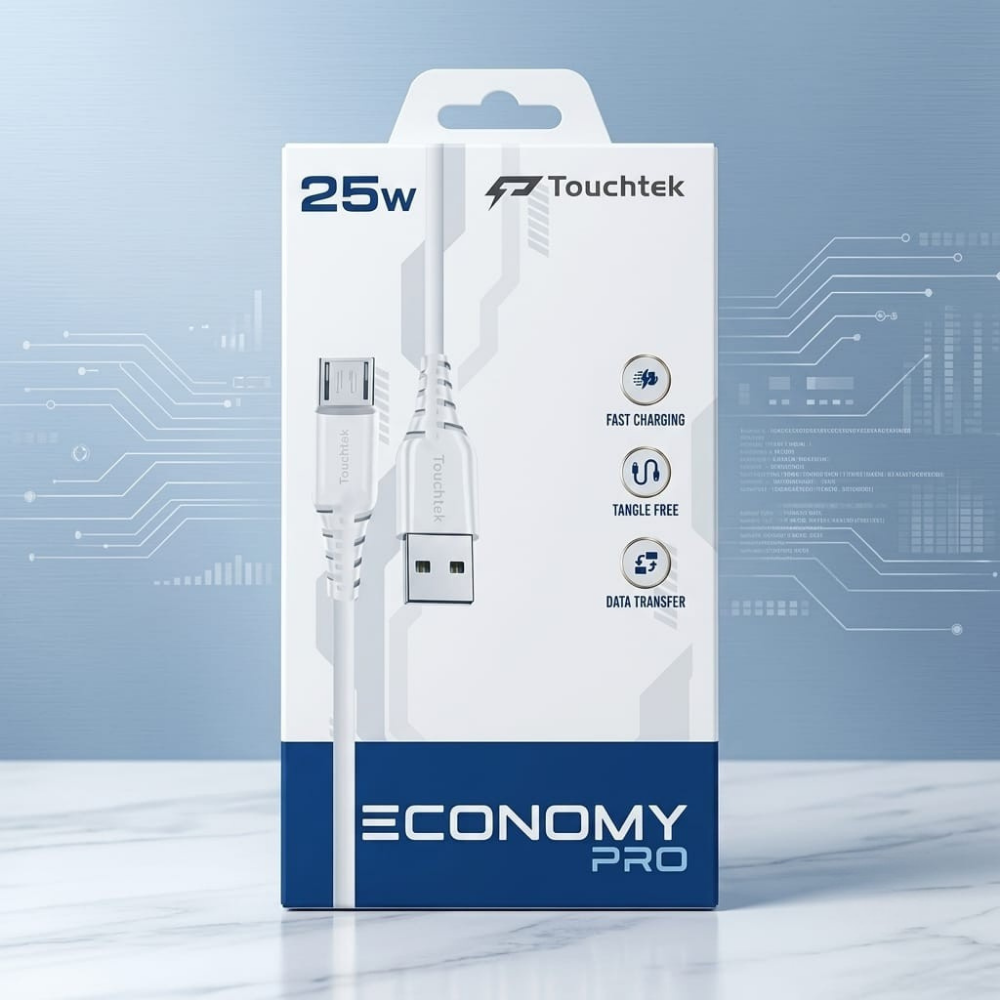 Touchtek Economy Pro 25W Micro USB Fast Charging & Data Cable (USB to V8)