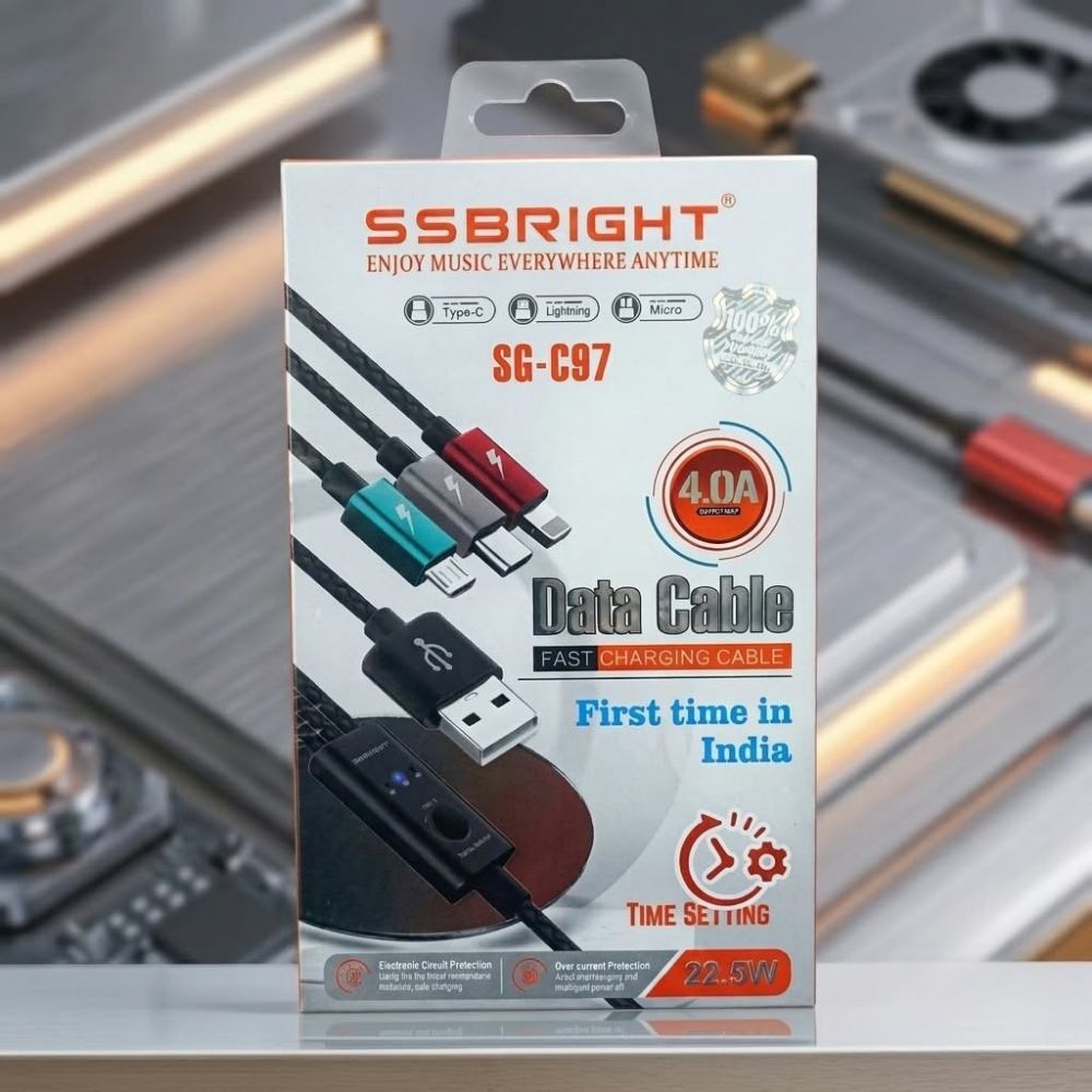 SSBRIGHT SG-C97 22.5W 4.0A Multi-Functional Fast Charging Data Cable with Time Setting