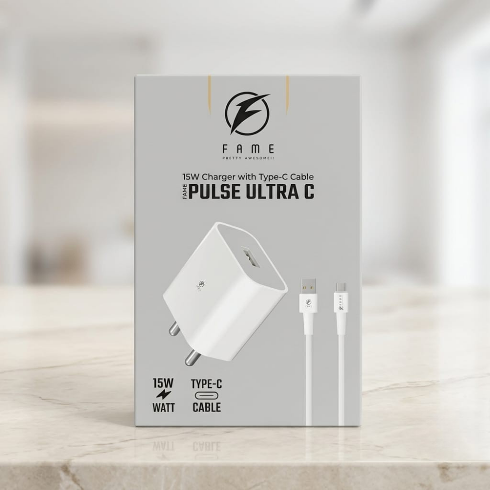 FAME Pulse Ultra C - 15W Fast Charger with Type-C Cable