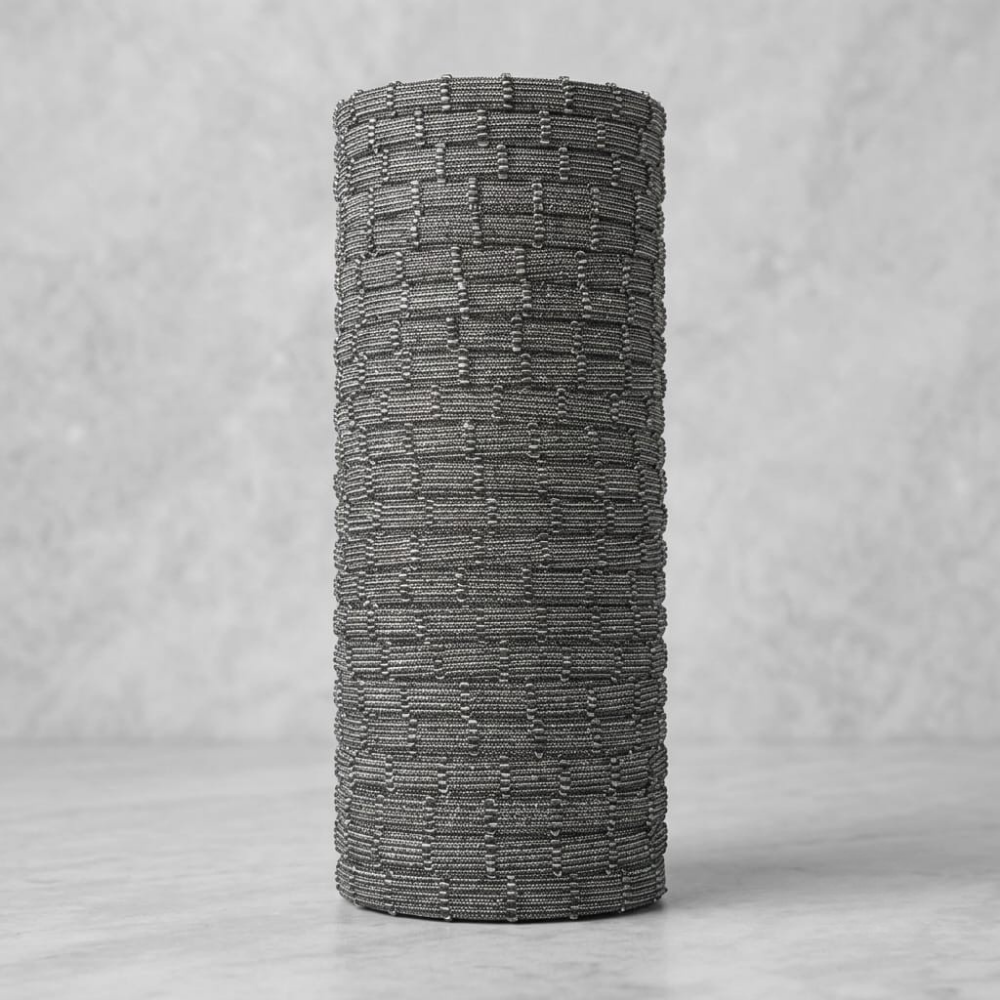 Textured Grey Woven Cylindrical Vase / Decorative Containe (24 piece)