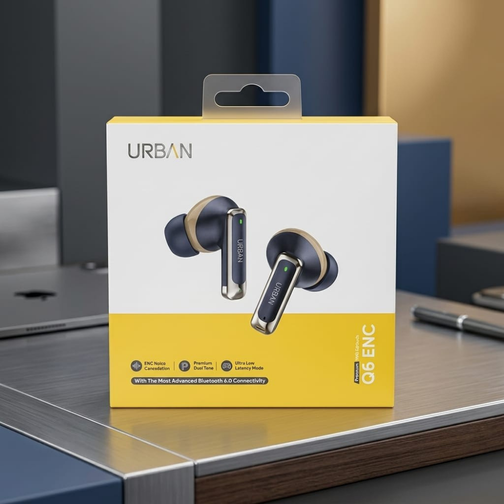 URBAN Q6 ENC True Wireless Earbuds with Bluetooth 6.0 Connectivity